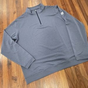 Peter Millar Perth Melange Performance Quarter-Zip Pullover Navy Size XXL
